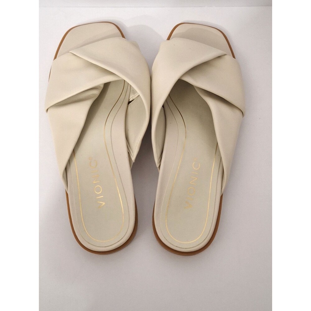 Vionic Women's Poppy Milamar Slide Sandals Sized 7.5 Leather Slip-On Summer NWOB - Picture 6 of 8